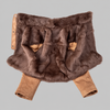 Women’s Faux Leather Jacket with Rabbit Fur Collar Winter Style