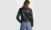 Black Leather Jacket Women Genuine Lambskin Biker Style