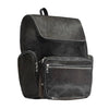 black cowhide backpack leather diaper travel bag