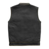 Mens Biker Vest – Black Leather Motorcycle Vest