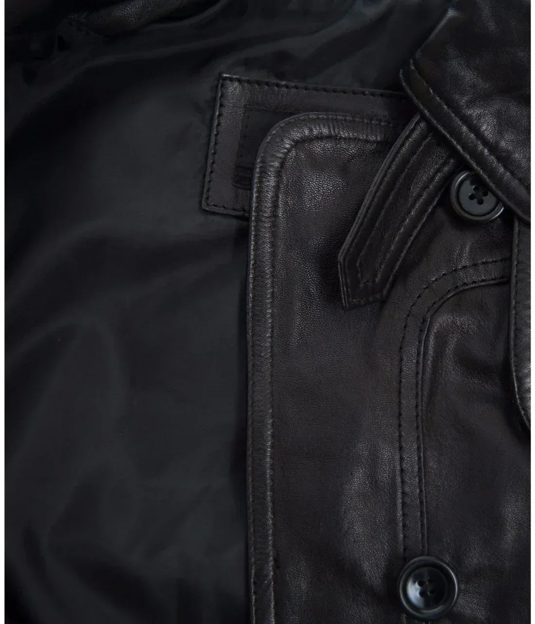 Women Leather Trench Coat Black Genuine Leather Long Coat