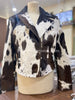 Black And White Cowhide Jacket Womens – Real Hair On Hide Leather
