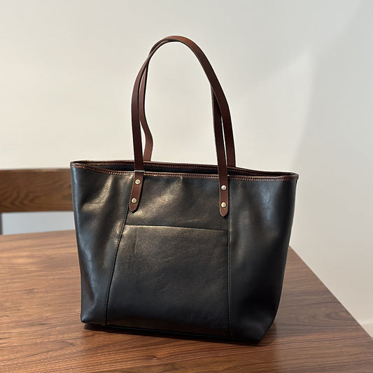 Full Grain Leather Tote Bag Office Shoulder