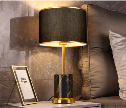 Modern scandinavian marble table lamp gold trim Black 110V-120V For US CA