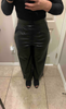 High Waist Ladies Real Leather Straight Leg Pants