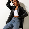 Women's faux leather blazer jacket 1 S