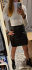 Genuine Leather Zip Back Straight Skirt Workwear