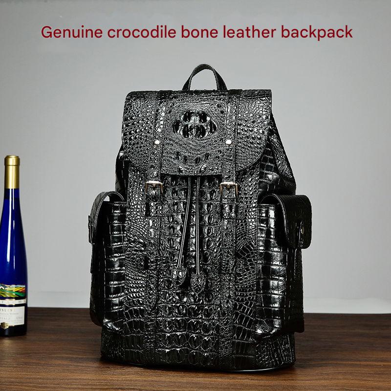 Men genuine crocodile leather backpack 2
