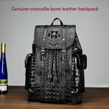 Men genuine crocodile leather backpack 2