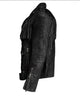 Black Suede Fringe Jacket Mens Western Biker Fringe Jacket