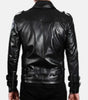 motorcycle black leather jacket mens belted biker style
