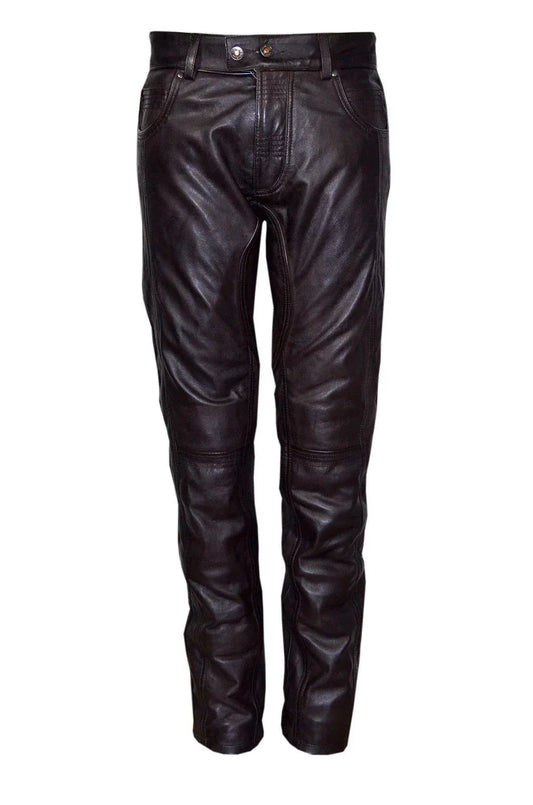 Leather Motorcycle Pants Slim Fit