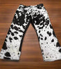 Black Cowhide Leather Pants Men Hair On Hide Trousers