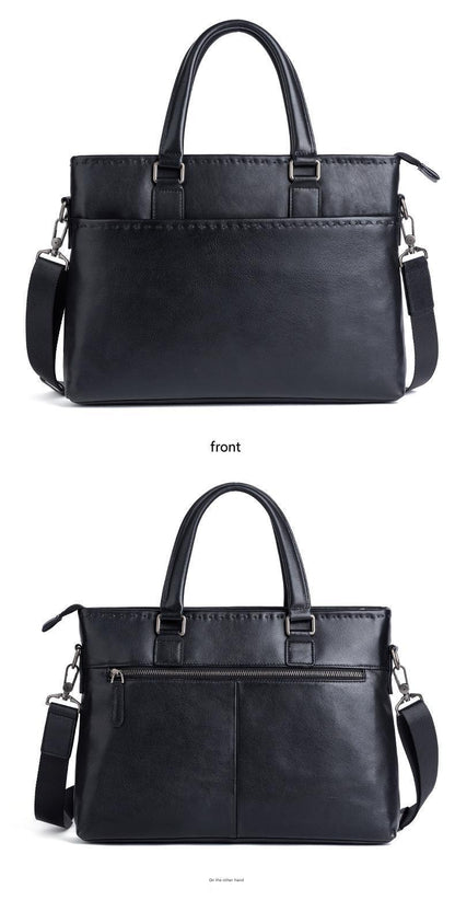 Full Grain Leather Messenger Bag for Men Laptop Office