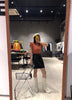 Women High Waisted Leather Mini Skirt Wrap with Gold Buttons