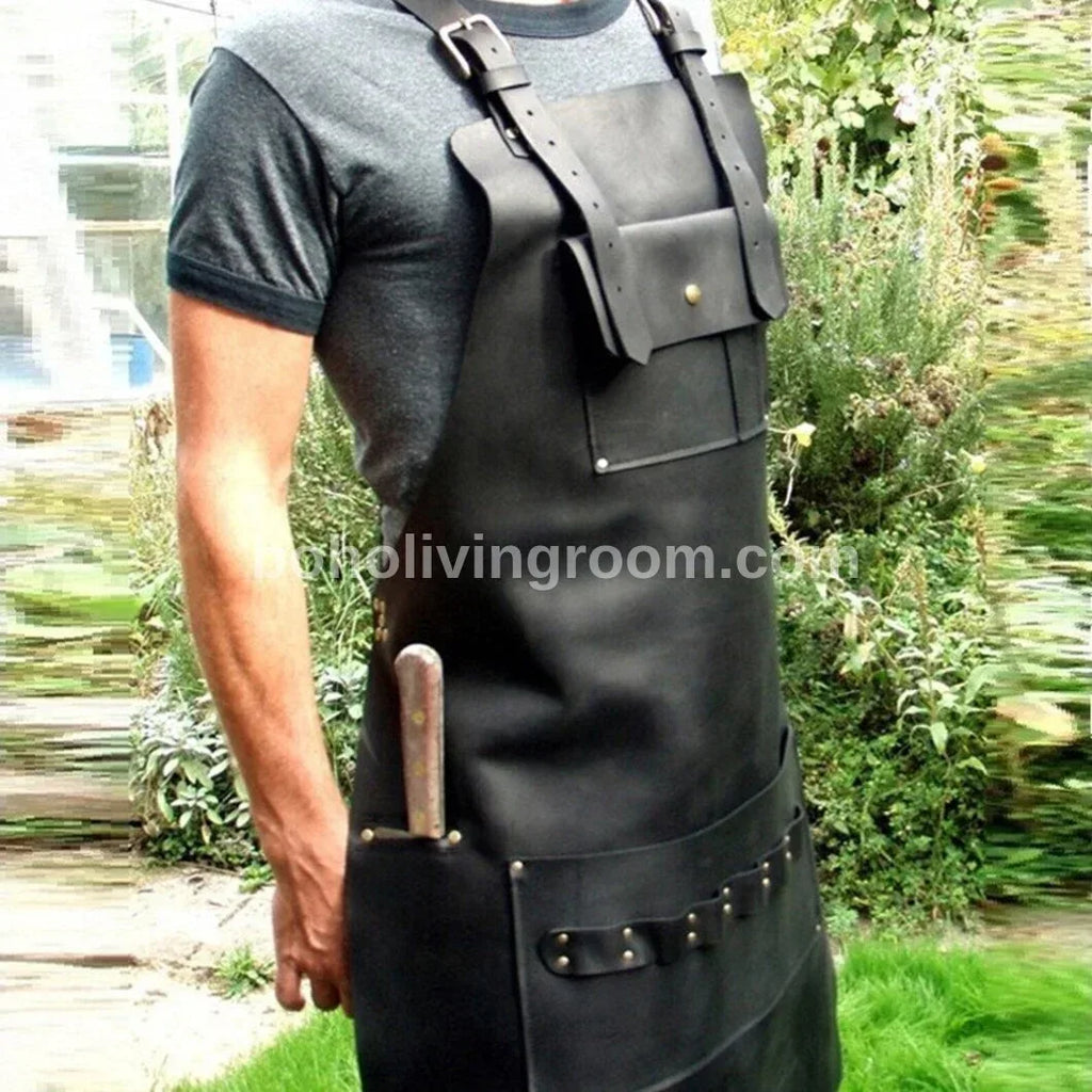 Real leather apron men woodworking blacksmith