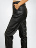 Womens Leather Cargo Pants – Black Sheepskin High Waist