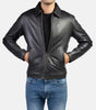 black leather jacket men classic clean everyday look