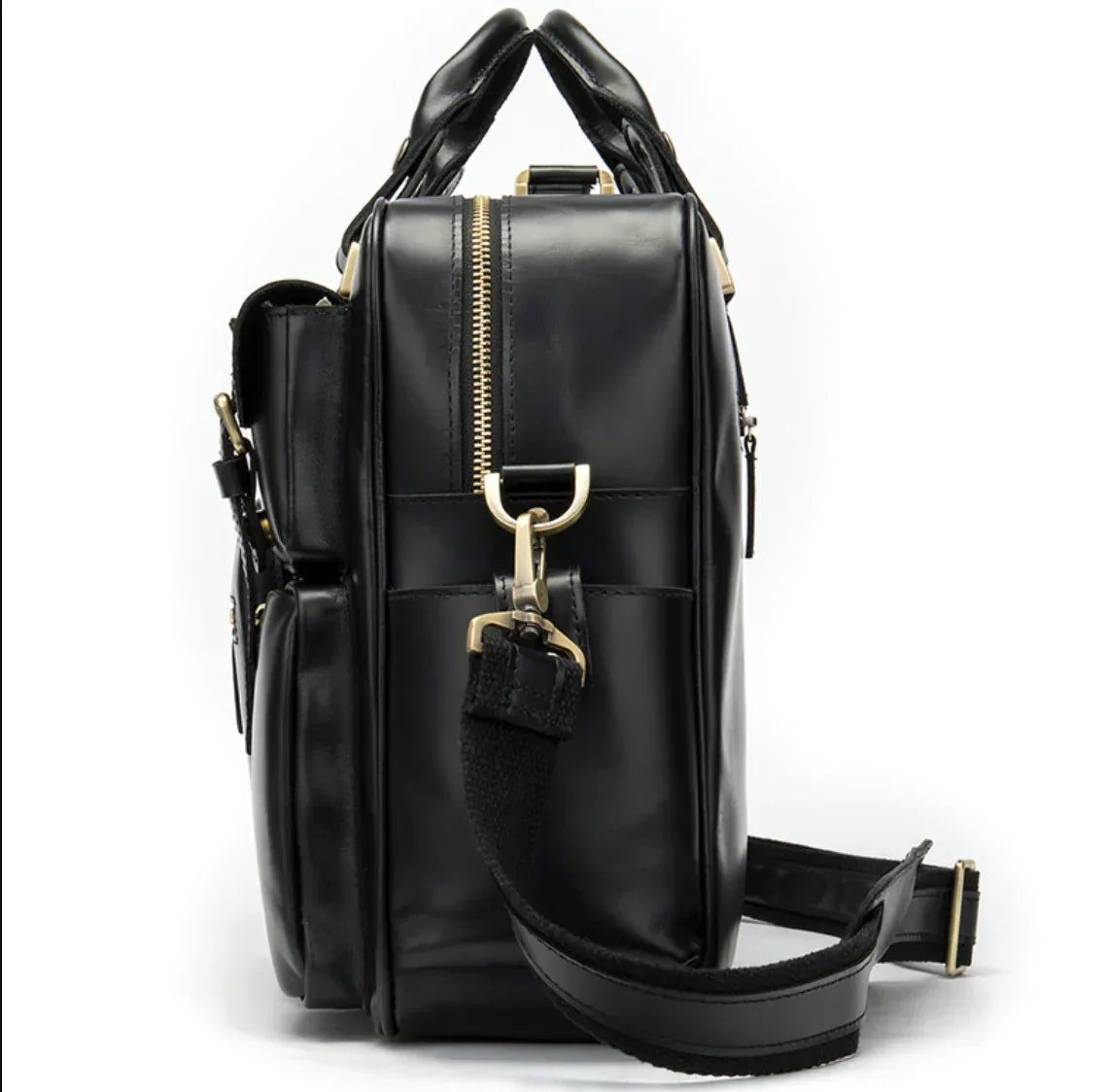 Leather Laptop Messenger Bag for Men with Business Travel Storage