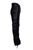 Laced leather pants real black biker pants with lace up sides for men