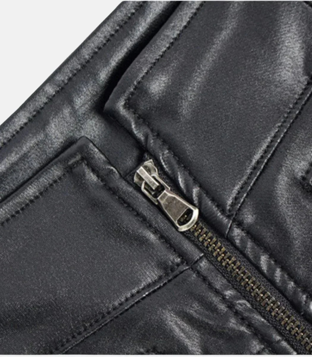 Black Leather Shorts for Women High Waist Fit