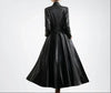 Leather Coat Womens Long Black Trench Coat Full Length