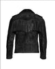 Black Suede Fringe Jacket Mens Western Biker Fringe Jacket