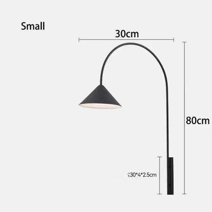 Black Cone Wall Sconce Long Arm Scandinavian Wall Light Fixture 4