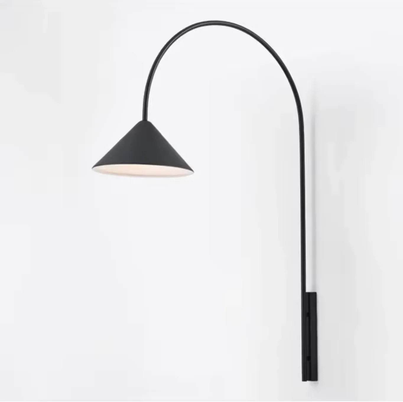Black Cone Wall Sconce Long Arm Scandinavian Wall Light Fixture