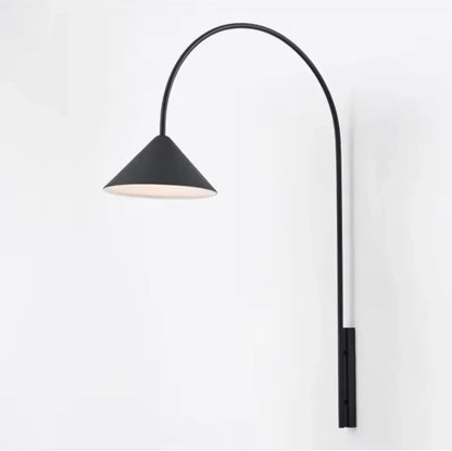 Black Cone Wall Sconce Long Arm Scandinavian Wall Light Fixture