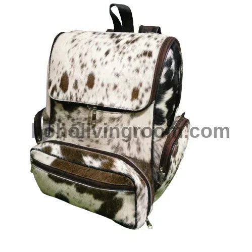 cowhide backpack natural speckled leather backpack purse