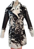 Black and White Cowhide Trench Coat Women