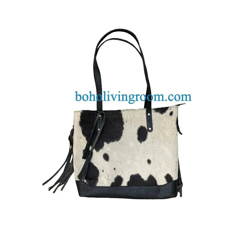 Cowhide shoulder bag leather tote purse