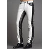 black and white leather pants mens slim fit