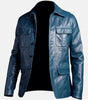 Blue Leather Jacket Mens – Real Leather Casual Style
