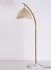 Boho Bamboo Arc Floor Lamp Rattan Shade Living Room
