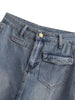 Boho Denim Maxi Skirt – High Waist Button Front