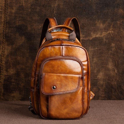 Real Leather Retro Mini Backpack