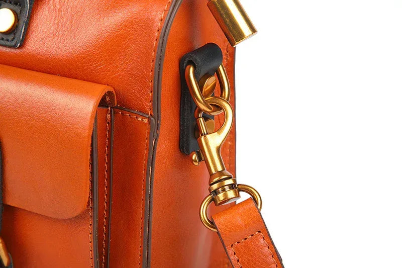 Real Leather Messenger Bag Briefcase for Laptop Carry