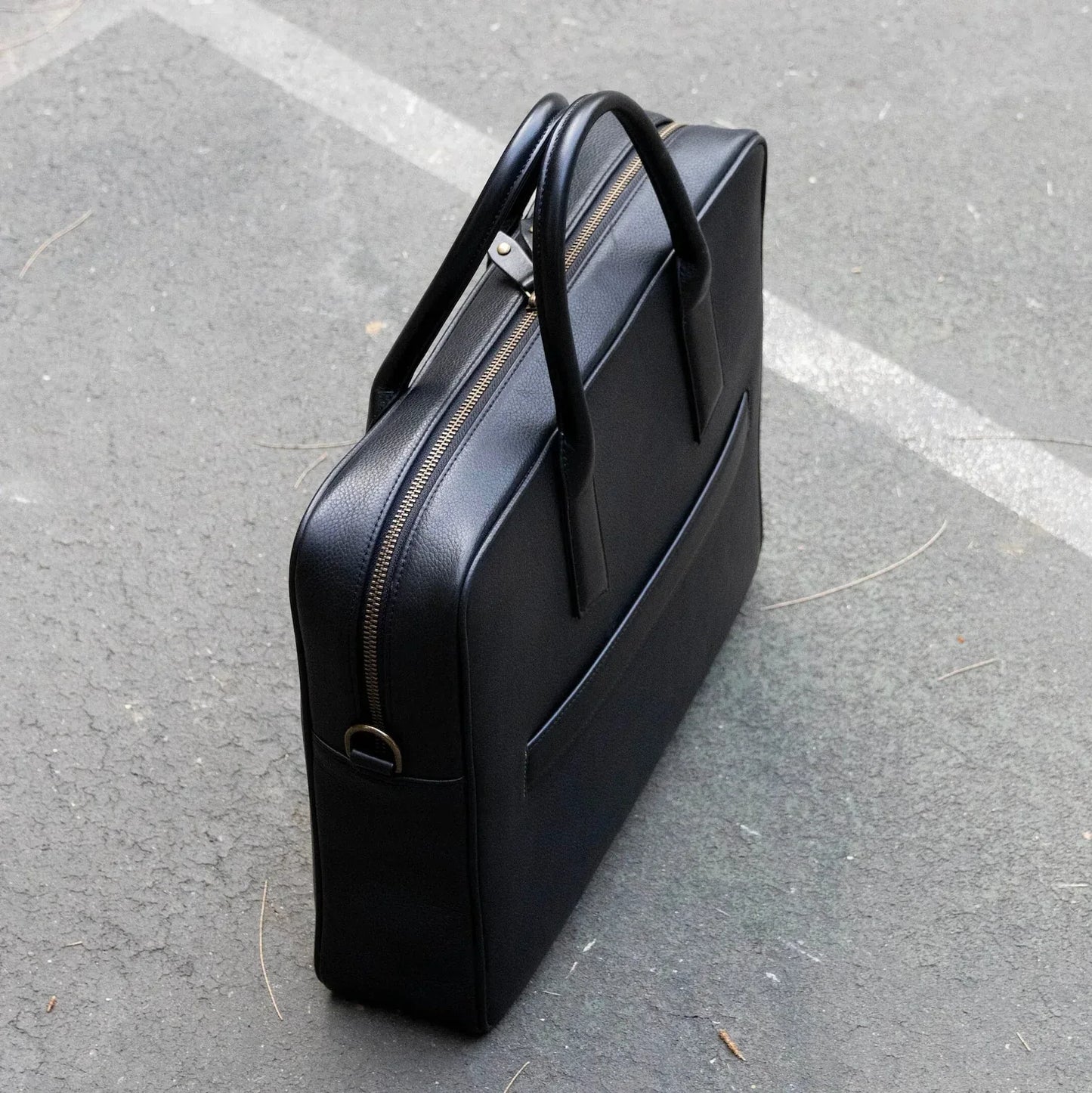 Leather Briefcase With Trolley Sleeve Laptop Travel Work Bag
