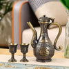 Antique bronze dragon phoenix wine serving set