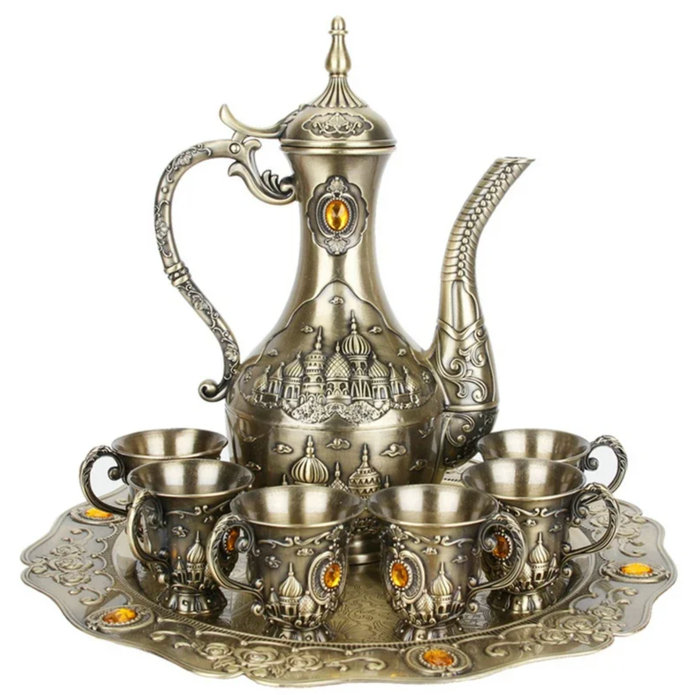 Antique bronze palace wine pot serving set