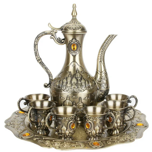 Antique bronze palace wine pot serving set