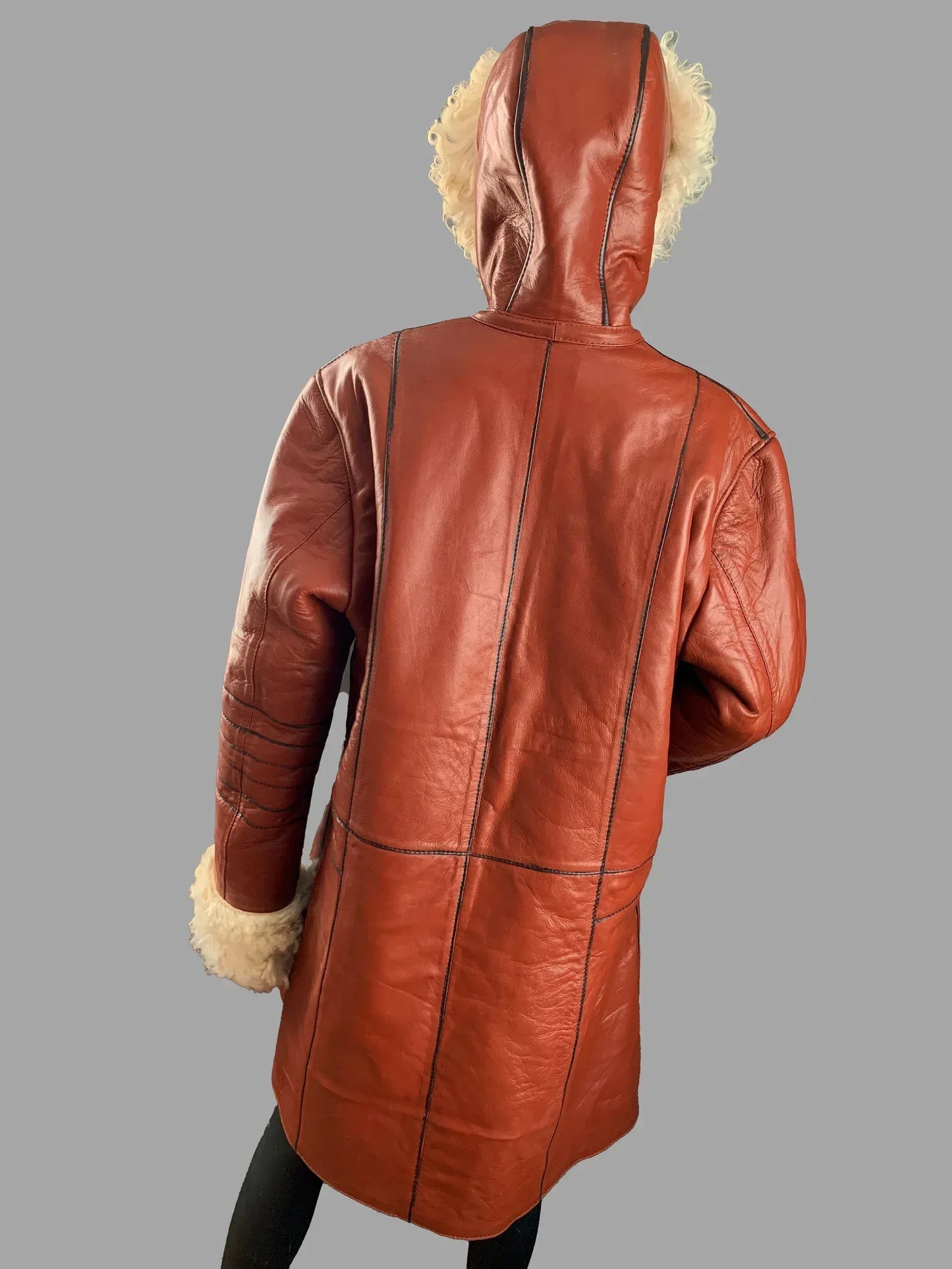 Brown Leather Jacket With Fur Womens Shearling Coat