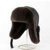 Men's Sheepskin Trapper Hat with Rabbit Fur Ear Flaps