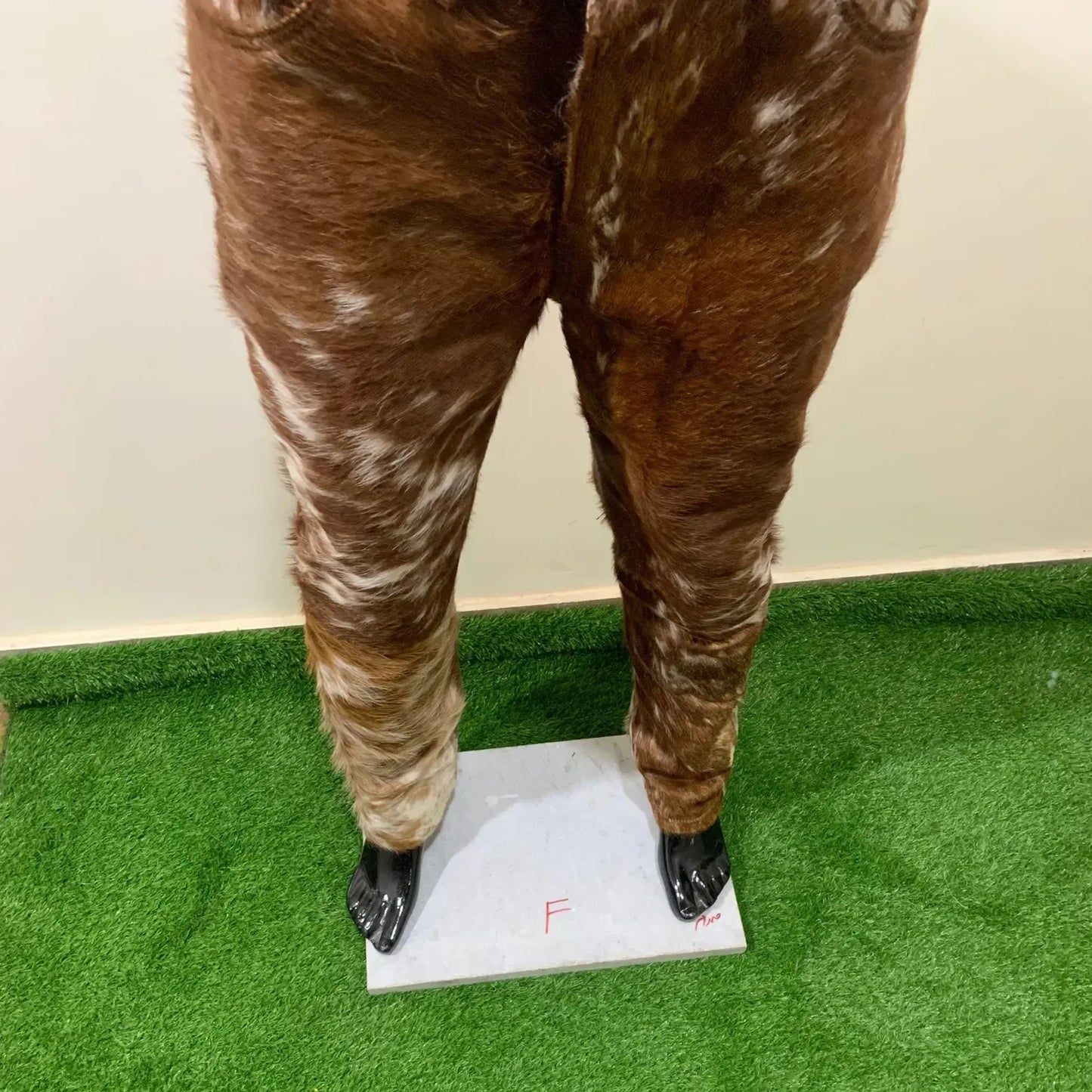 Brown Cowhide Pants Men Real Hair On Cowhide Western Trousers