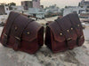 Dark Brown Leather Motorcycle Saddlebags Real Leather Biker Bags