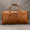 Brown Leather Duffle Bag with Shoe Compartment