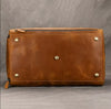 Brown Leather Duffle Bag with Shoe Compartment