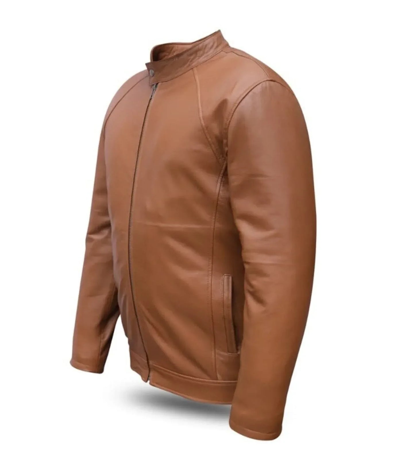 Mens Brown Leather Jacket – Real Lambskin Slim Fit Jacket